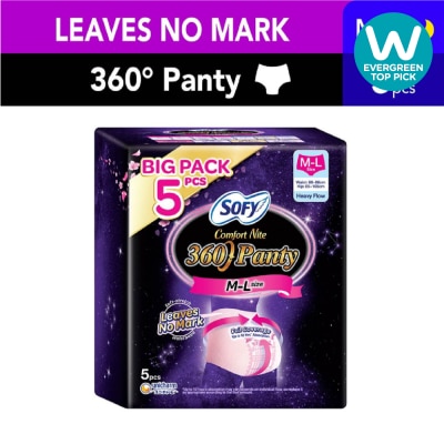 SOFY Comfort 2 in 1 Night Panty 360 Size M L (12hr Protection + Fit & Stretchable + Airy Breathable) 5s image