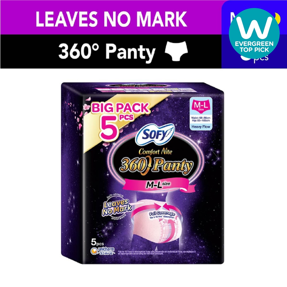 Comfort 2 in 1 Night Panty 360 Size M L (12hr Protection + Fit & Stretchable + Airy Breathable) 5s image