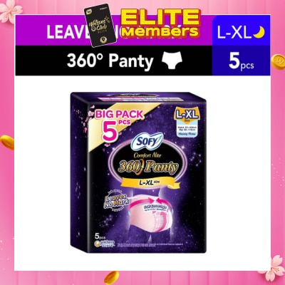 SOFY Comfort 2 in 1 Night Panty 360 Size L-XL (12hr Protection + Fit & Stretchable + Airy Breathable) 5s