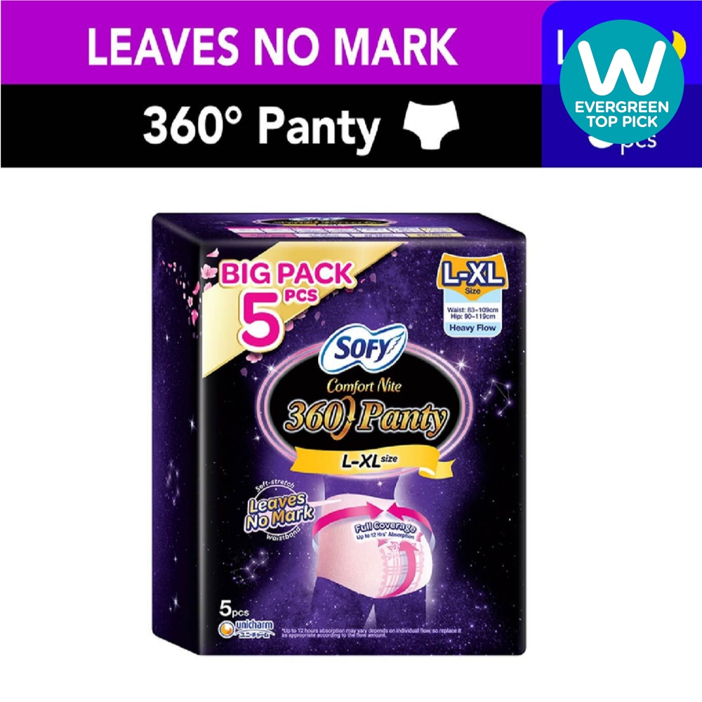 Comfort 2 in 1 Night Panty 360 Size L XL (12hr Protection + Fit & Stretchable + Airy Breathable) 5s image