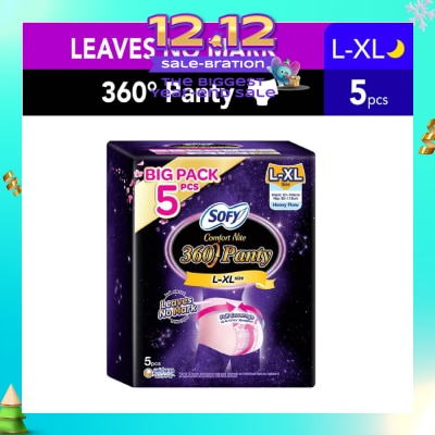 SOFY Comfort 2 in 1 Night Panty 360 Size L-XL (12hr Protection + Fit & Stretchable + Airy Breathable) 5s