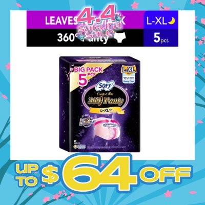 SOFY - Comfort 2 in 1 Night Panty 360 Size L-XL (12hr Protection + Fit & Stretchable + Airy Breathable) 5s