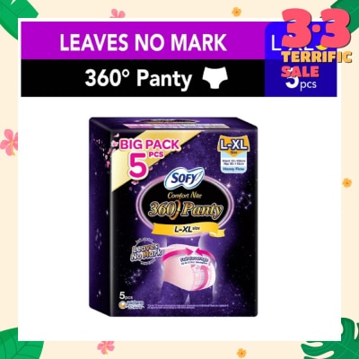 SOFY Comfort 2 in 1 Night Panty 360 Size L-XL (12hr Protection + Fit & Stretchable + Airy Breathable) 5s