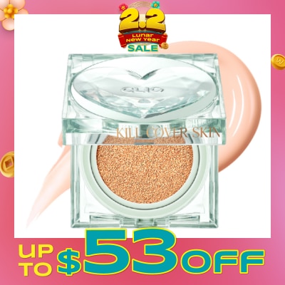 CLIO Kill Cover Skin Fixer Cushion SPF50+ PA+++ #21C Lingerie (Luxury Koshort) 30g (Expiry: Oct`2026)