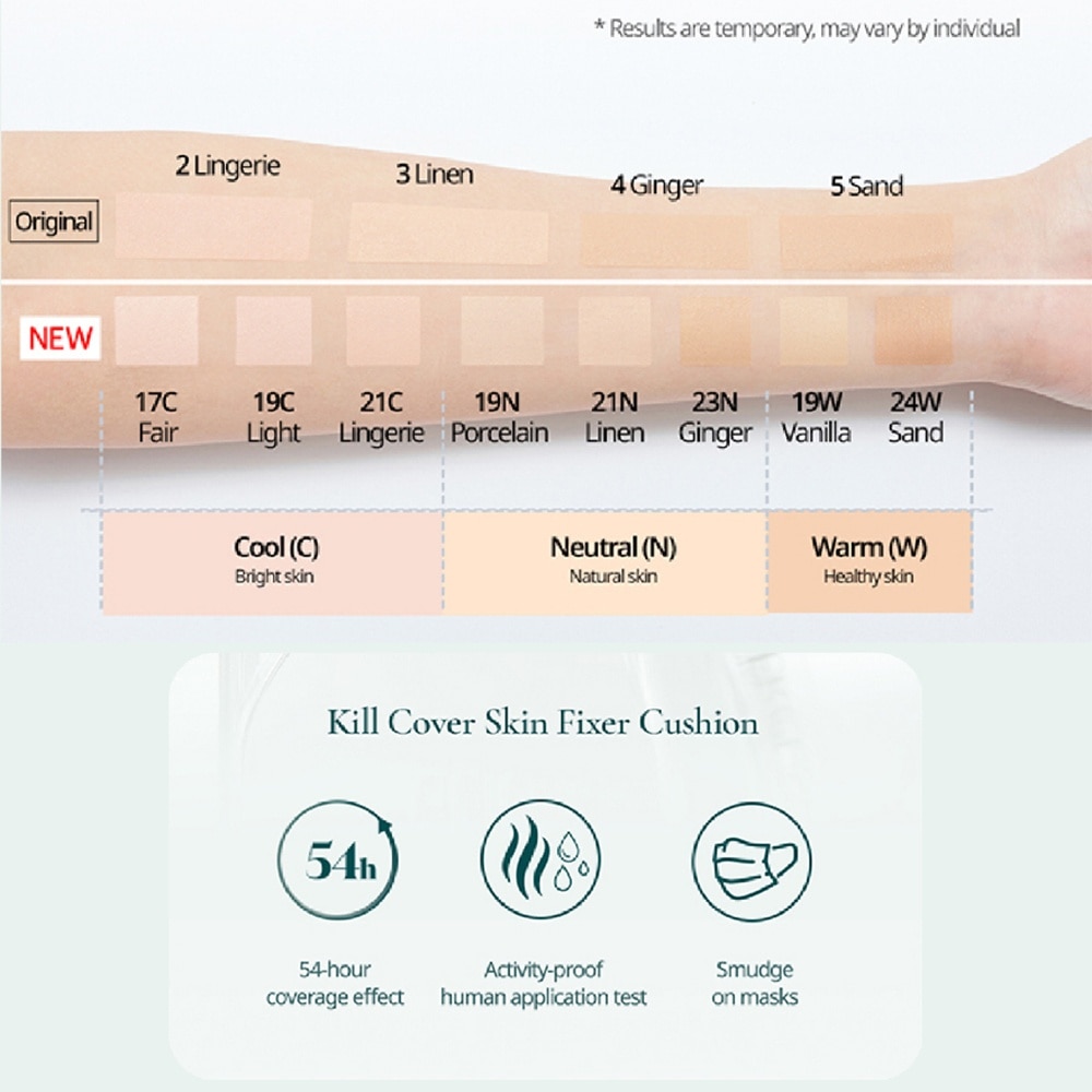 Kill Cover Skin Fixer Cushion SPF50+ PA+++ #21C Lingerie (Luxury Koshort) 30g