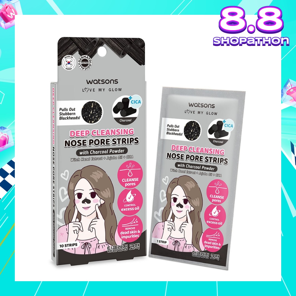 Deep Cleansing Nose Pore Strip With Charcoal Powder (With Hazel Extract + Jojoba Oil + Cica) 10s