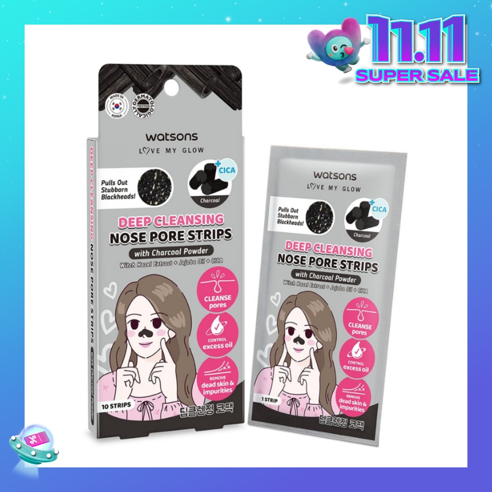 Deep Cleansing Nose Pore Strip With Charcoal Powder (With Hazel Extract + Jojoba Oil + Cica) 10s
