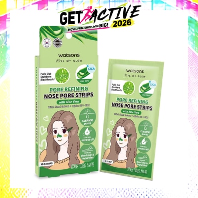 WATSONS - Pore Refining Nose Pore Strips With Aloe Vera (With Hazel Extract + Jojoba Oil + Cica) 10s image