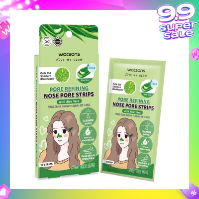 WATSONS Pore Refining Nose Pore Strips With Aloe Vera (With Hazel Extract + Jojoba Oil + Cica) 10s