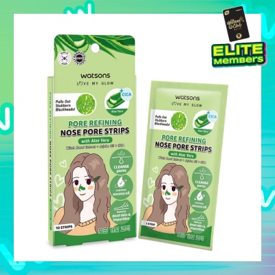 WATSONS Pore Refining Nose Pore Strips With Aloe Vera (With Hazel Extract + Jojoba Oil + Cica) 10s