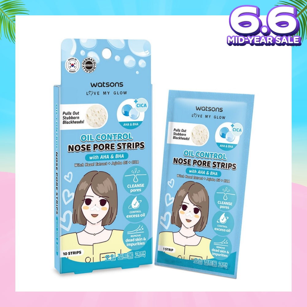 Oil Control Nose Pore Strips With AHA & BHA (With Hazel Extract + Jojoba Oil + Cica) 10s