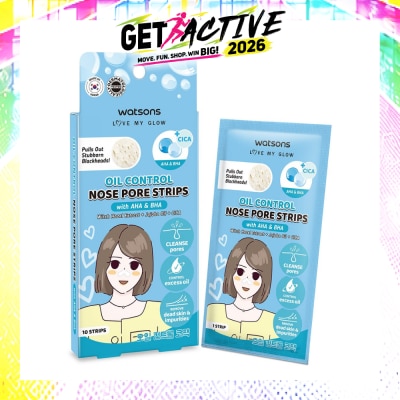 WATSONS - Oil Control Nose Pore Strips With AHA & BHA (With Hazel Extract + Jojoba Oil + Cica) 10s image