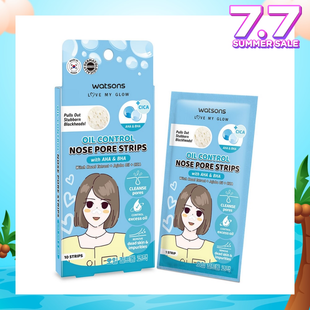 Oil Control Nose Pore Strips With AHA & BHA (With Hazel Extract + Jojoba Oil + Cica) 10s