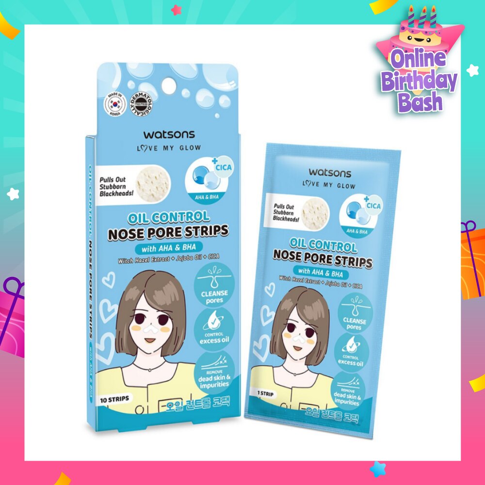 Oil Control Nose Pore Strips With AHA & BHA (With Hazel Extract + Jojoba Oil + Cica) 10s
