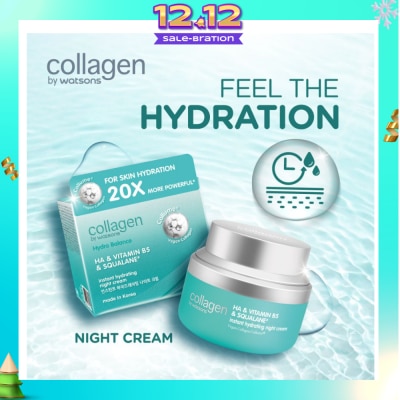 COLLAGEN BY WATSONS Hydro Balance HA & Vitamin B5 & Squalane Instant Hydrating Night Cream 50ml
