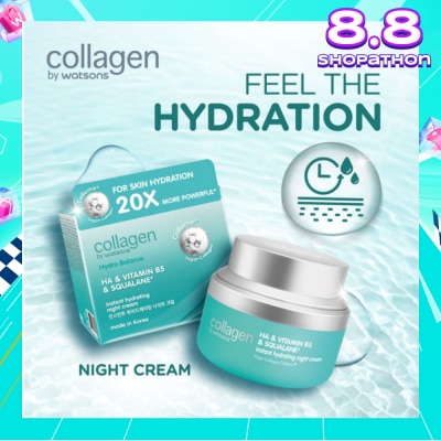 COLLAGEN BY WATSONS Hydro Balance HA & Vitamin B5 & Squalane Instant Hydrating Night Cream 50ml