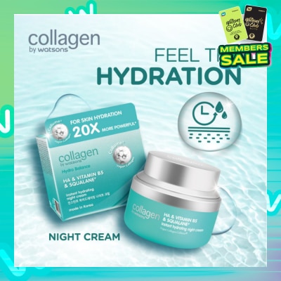 COLLAGEN BY WATSONS Hydro Balance HA & Vitamin B5 & Squalane Instant Hydrating Night Cream 50ml
