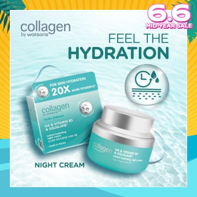 COLLAGEN BY WATSONS Hydro Balance HA & Vitamin B5 & Squalane Instant Hydrating Night Cream 50ml