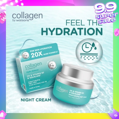 COLLAGEN BY WATSONS Hydro Balance HA & Vitamin B5 & Squalane Instant Hydrating Night Cream 50ml