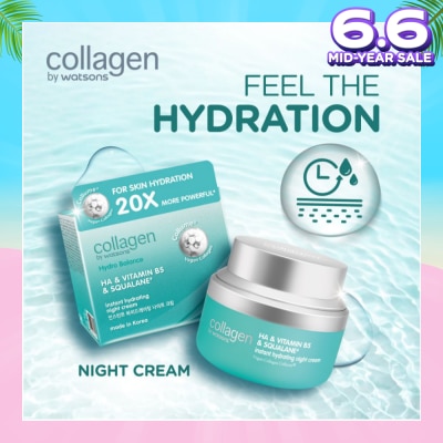 COLLAGEN BY WATSONS Hydro Balance HA & Vitamin B5 & Squalane Instant Hydrating Night Cream 50ml
