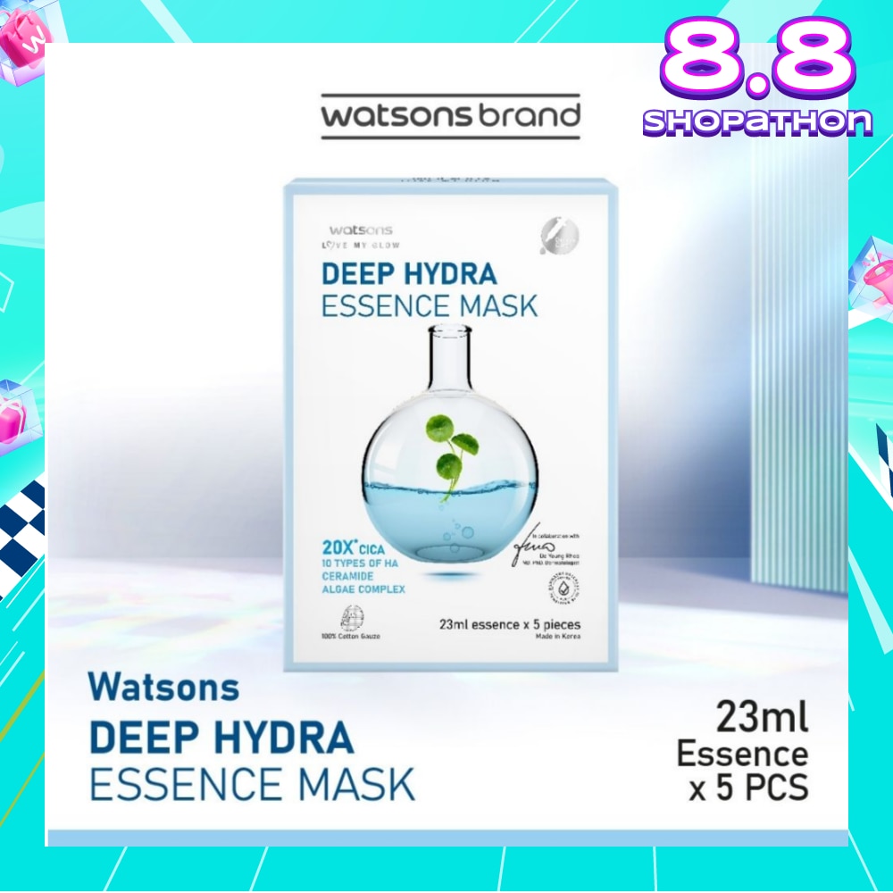 Deep Hydra Essence Sheet Mask 23ml (With 10 Types Of Hyaluronic Acid, Algae Complex & Ceramide) 5s