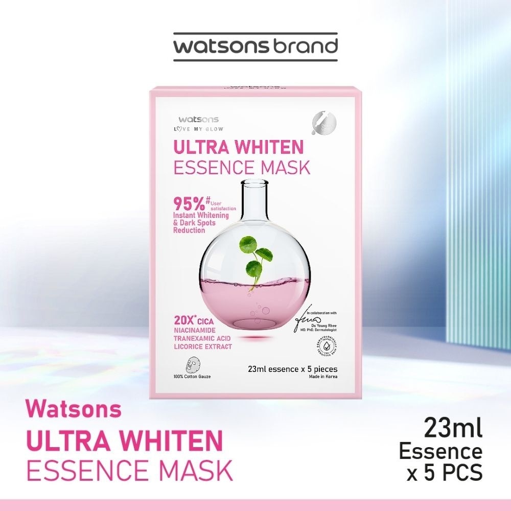 Ultra Whiten Essence Sheet Mask 23ml (With 3% Niacinamide, Tranexamic Acid & Licorice Extract) 5s