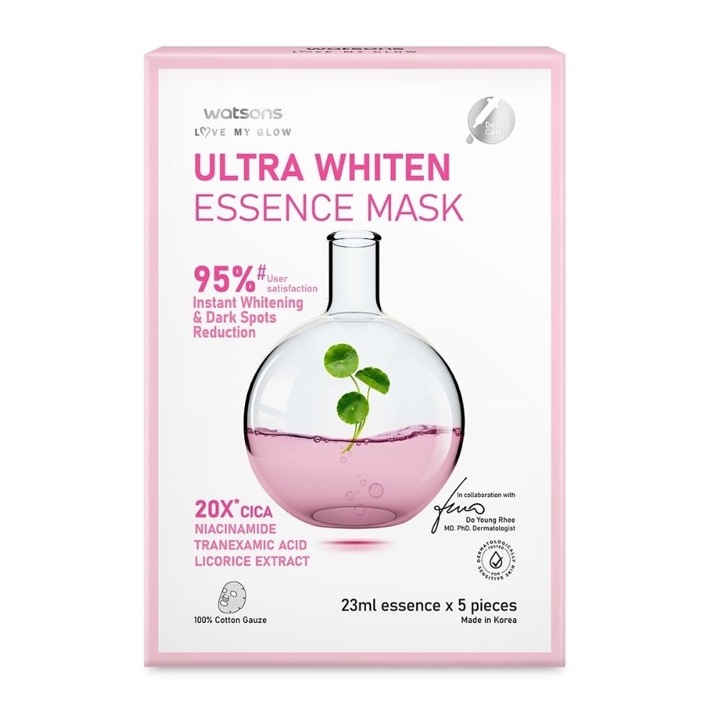 Ultra Whiten Essence Sheet Mask 23ml (With 3% Niacinamide, Tranexamic Acid & Licorice Extract) 5s