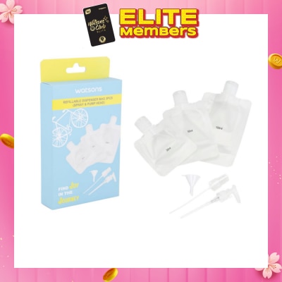 WATSONS Refillable Dispenser Bag (Spray & Pump Head) 3s