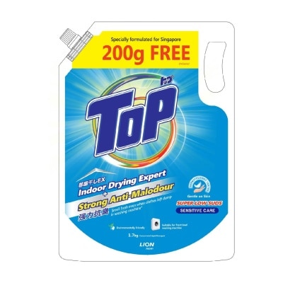 TOP Concentrated Liquid Detergent Super Low Suds Sensitive Care Refill 1.5kg + 200g