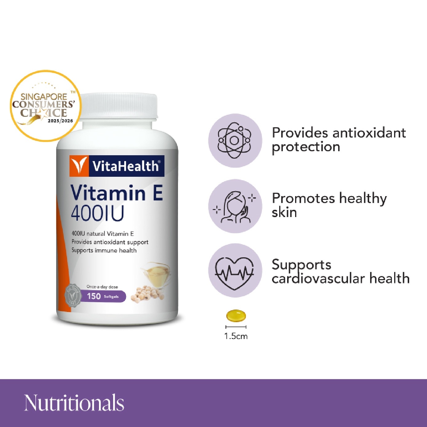 Vitamin E 400IU Softgel 150s image