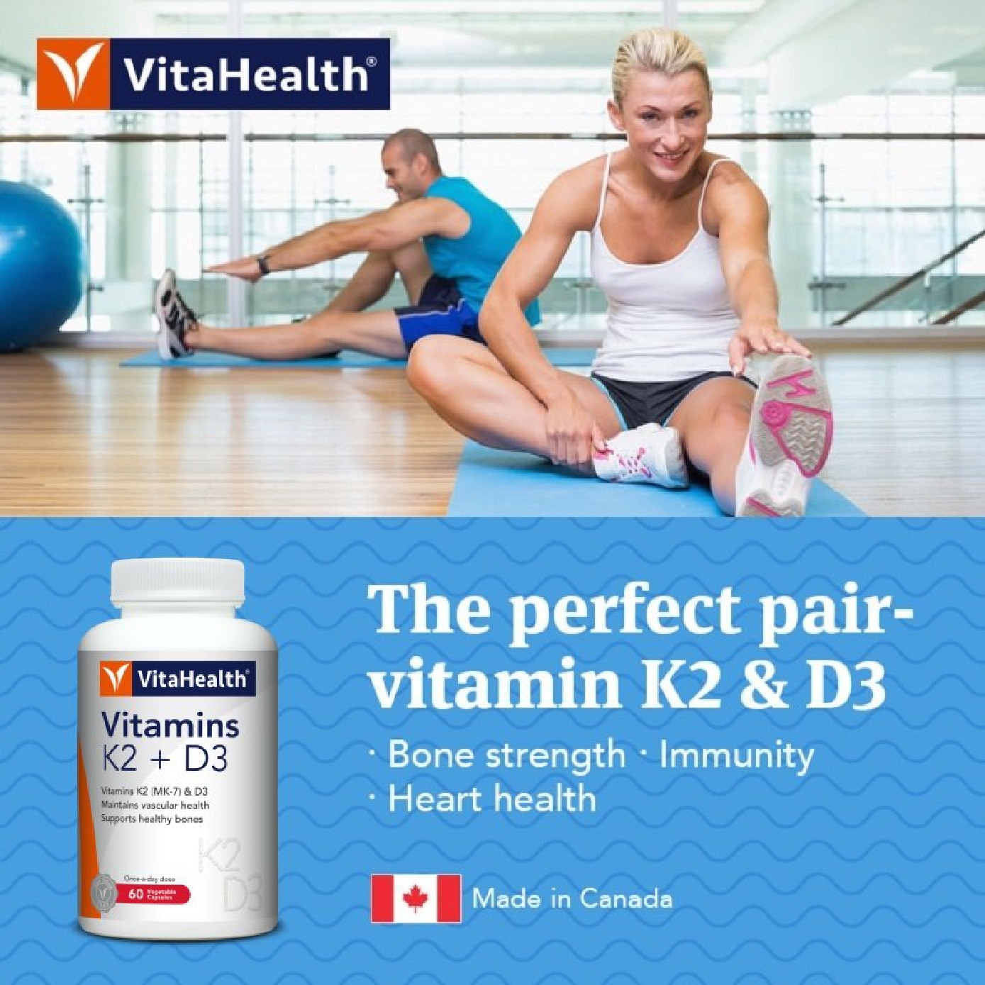 Vitamins K2 + D3 Vegetable Capsule 60s