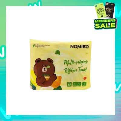 NOMIEO Multi-Purpose Kitchen Towel Pure Pulp 2 Ply 6 x 70s