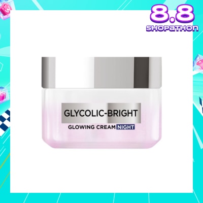 L'OREAL PARIS SKINCARE Glycolic-Bright Glowing Cream Night (To Reduce Dullness & Boosts Glow Overnight) 15ml