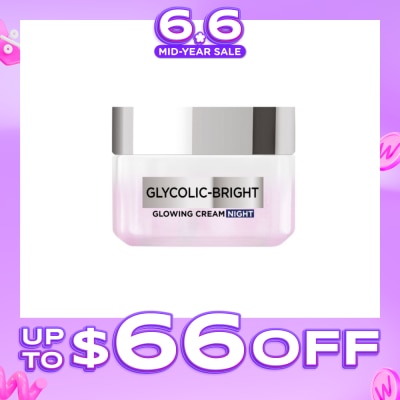 L'OREAL PARIS SKINCARE - Glycolic-Bright Glowing Cream Night (To Reduce Dullness & Boosts Glow Overnight) 15ml