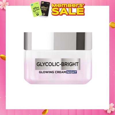 L'OREAL PARIS SKINCARE Glycolic-Bright Glowing Cream Night (To Reduce Dullness & Boosts Glow Overnight) 15ml