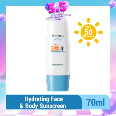 MISTINE - Aqua Multi-Care Hydrate & Light Ultra Protection Face & Body Sunscreen SPF50 PA++++ 70ml