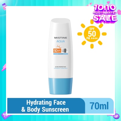 MISTINE Aqua Multi-Care Hydrate & Light Ultra Protection Face & Body Sunscreen SPF50 PA++++ 70ml