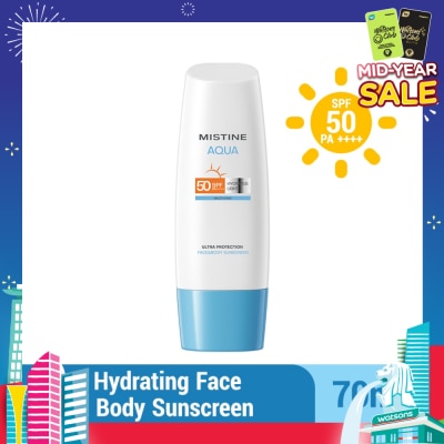 MISTINE Aqua Multi-Care Hydrate & Light Ultra Protection Face & Body Sunscreen SPF50 PA++++ 70ml