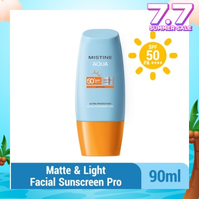 MISTINE Aqua Multi-Care Matte & Light Ultra Protection Facial Sunscreen Pro SPF50 PA++++ 90ml