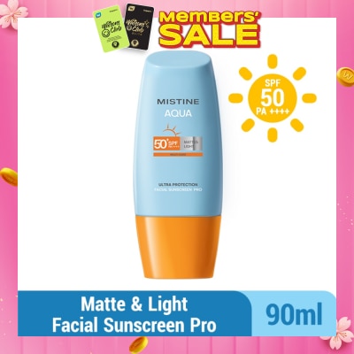 MISTINE Aqua Multi-Care Matte & Light Ultra Protection Facial Sunscreen Pro SPF50 PA++++ 90ml