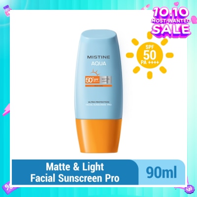 MISTINE Aqua Multi-Care Matte & Light Ultra Protection Facial Sunscreen Pro SPF50 PA++++ 90ml