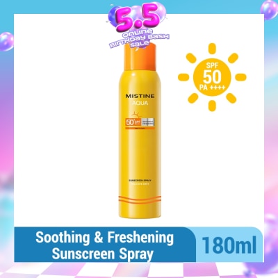 MISTINE - Aqua Multi-Care Soothing & Freshening Delicate Mist Sunscreen Spray SPF50 PA++++ 180ml