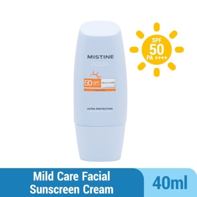 MISTINE E Aqua Mild Care Ultra Protection Facial Sunscreen Cream SPF50 PA++++ (For Sensitive Skin) 40ml