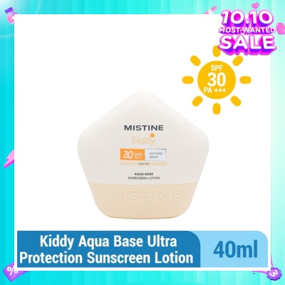 MISTINE Kiddy Soften & Moist Aqua Base Sunscreen Lotion SPF30 PA++++ (Tear-Free) 40ml (Expiry: May`2026)