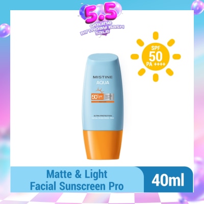 MISTINE - Aqua Multi-Care Matte & Light Ultra Protection Facial Sunscreen Pro SPF50 PA++++ 40ml