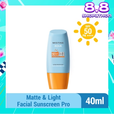 MISTINE Aqua Multi-Care Matte & Light Ultra Protection Facial Sunscreen Pro SPF50 PA++++ 40ml