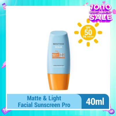 MISTINE Aqua Multi-Care Matte & Light Ultra Protection Facial Sunscreen Pro SPF50 PA++++ 40ml