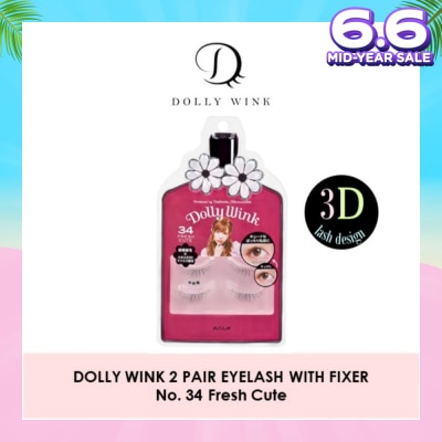 DOLLY WINK Eyelash With Fixer 34 Fresh Cute 2s