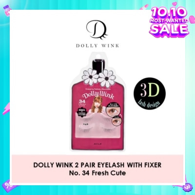 DOLLY WINK Eyelash With Fixer 34 Fresh Cute 2s