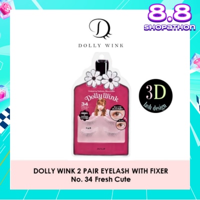 DOLLY WINK Eyelash With Fixer 34 Fresh Cute 2s